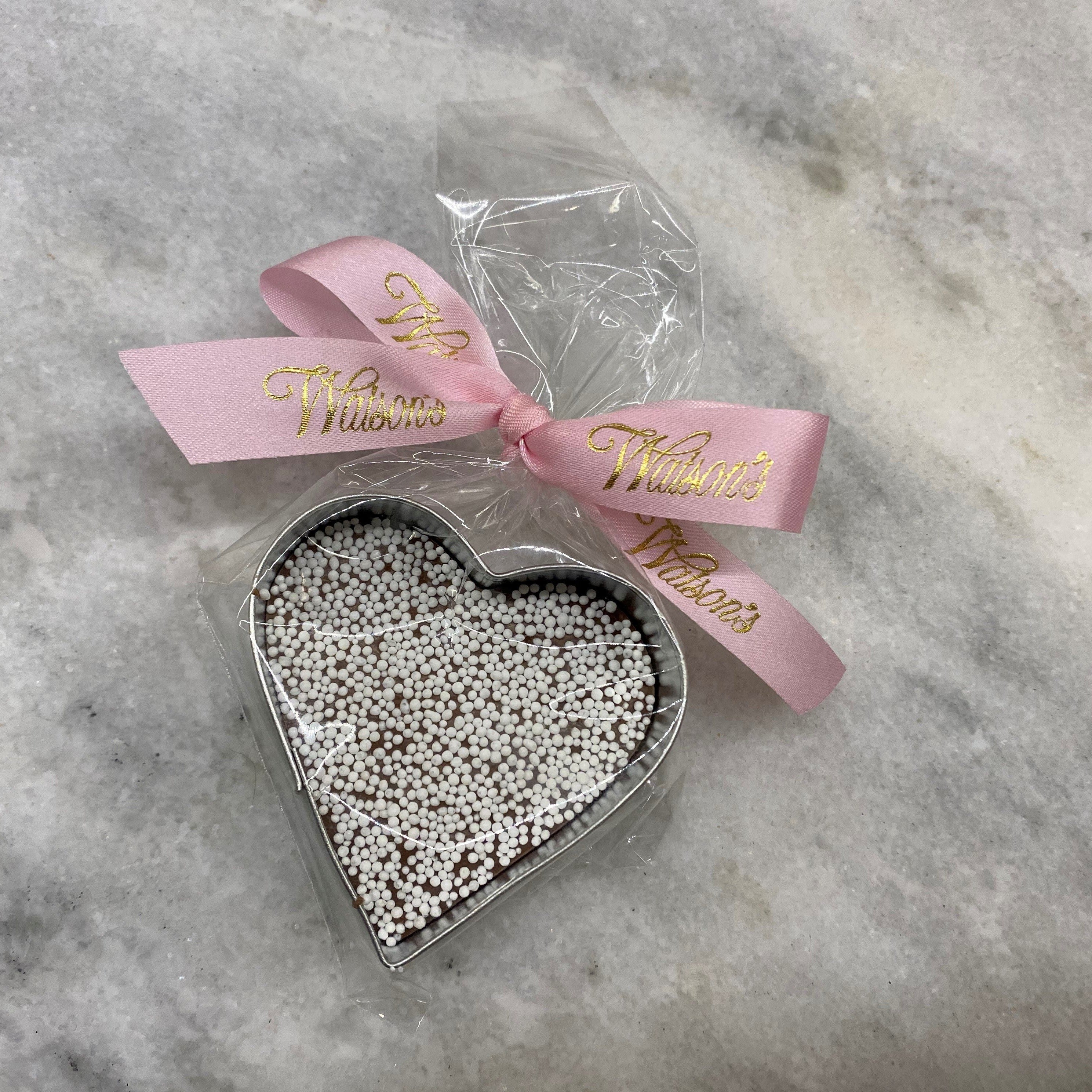 Watson's Milk chocolate in a heart-shaped cookie cutter