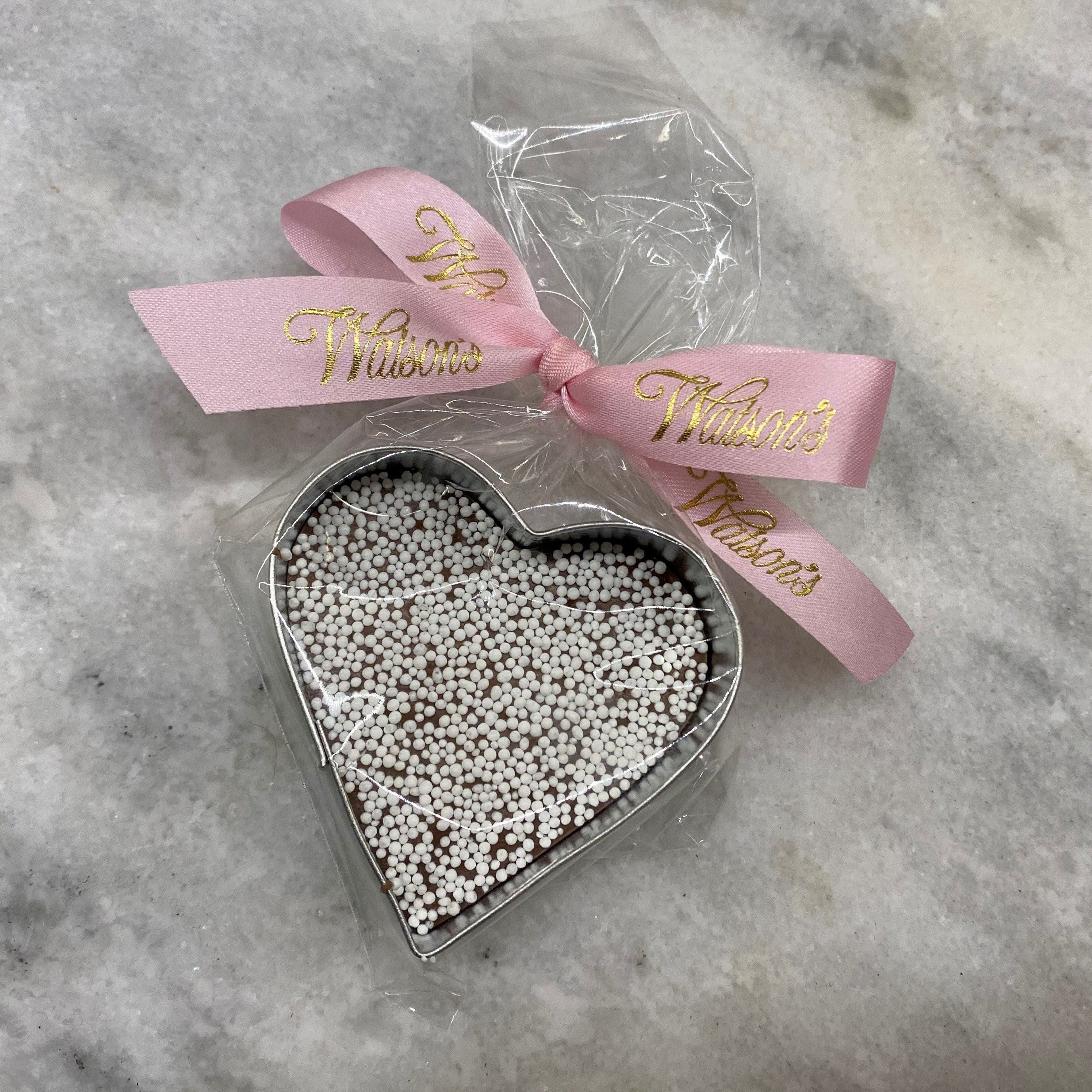 Watson's Milk chocolate in a heart-shaped cookie cutter