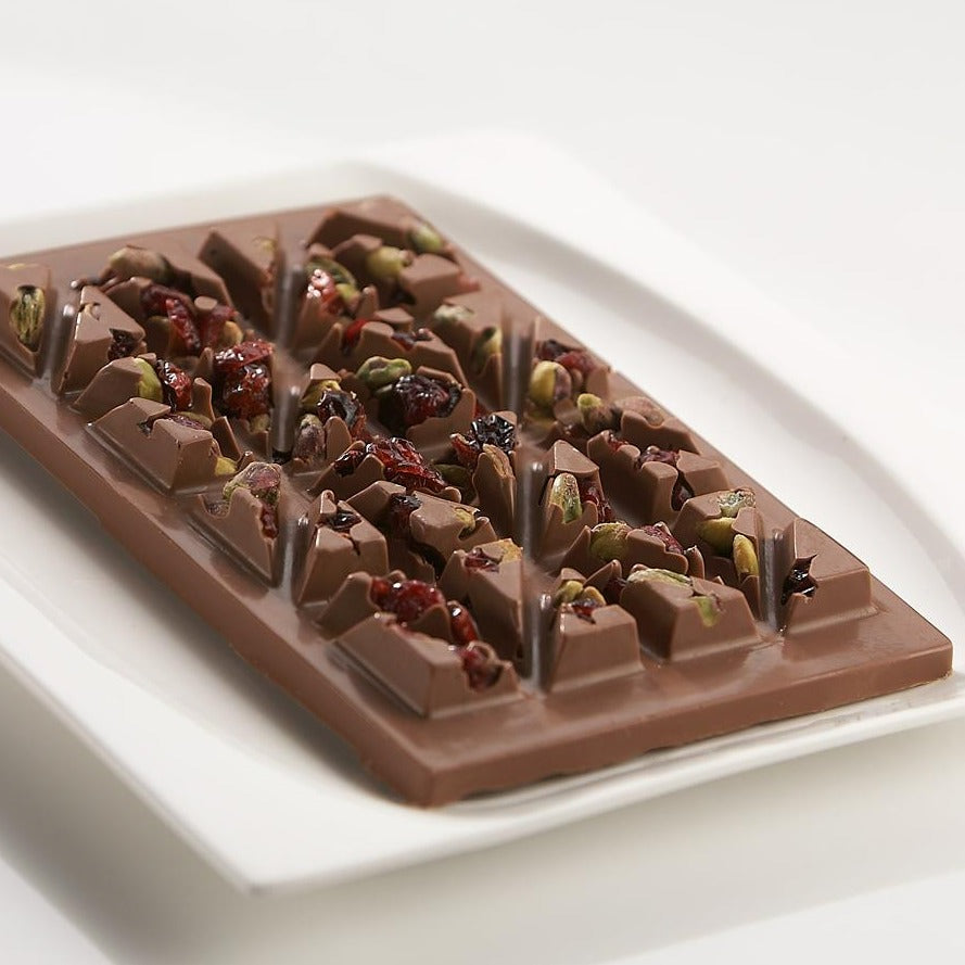 Pistachio Cranberry Milk Chocolate Bar