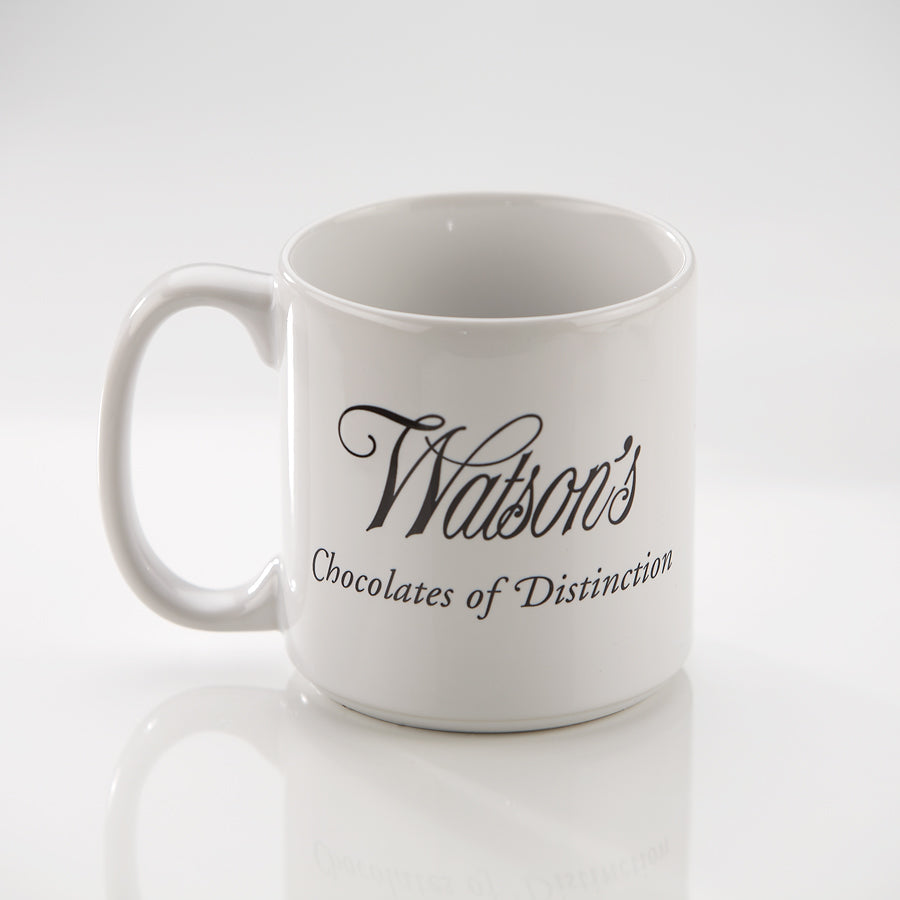 Watson's Chocolates of Distinction white mug